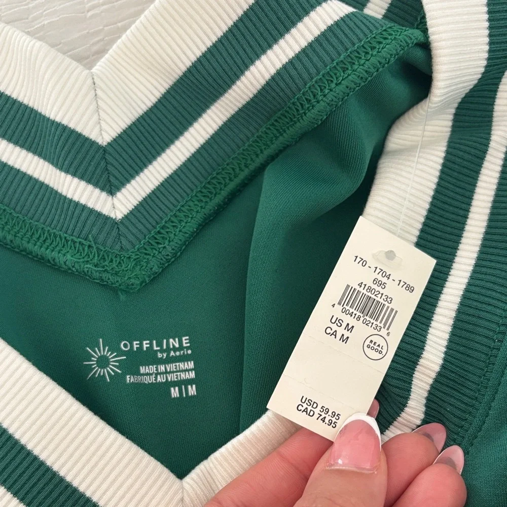 Aerie Green V-Neck Long Sleeve Dress - Picture 5 of 8
